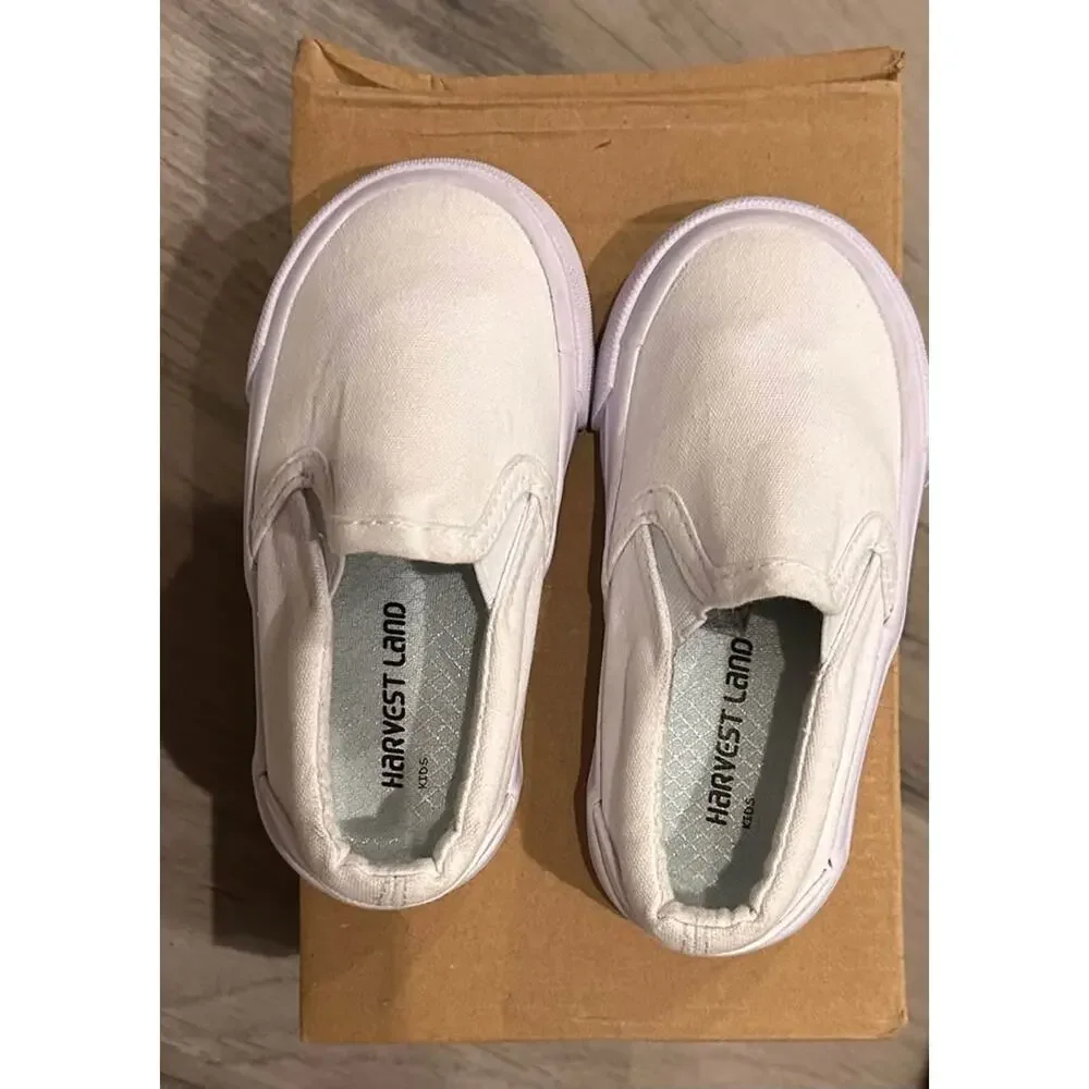 White Canvas Sneakers-toddler‎ 6
